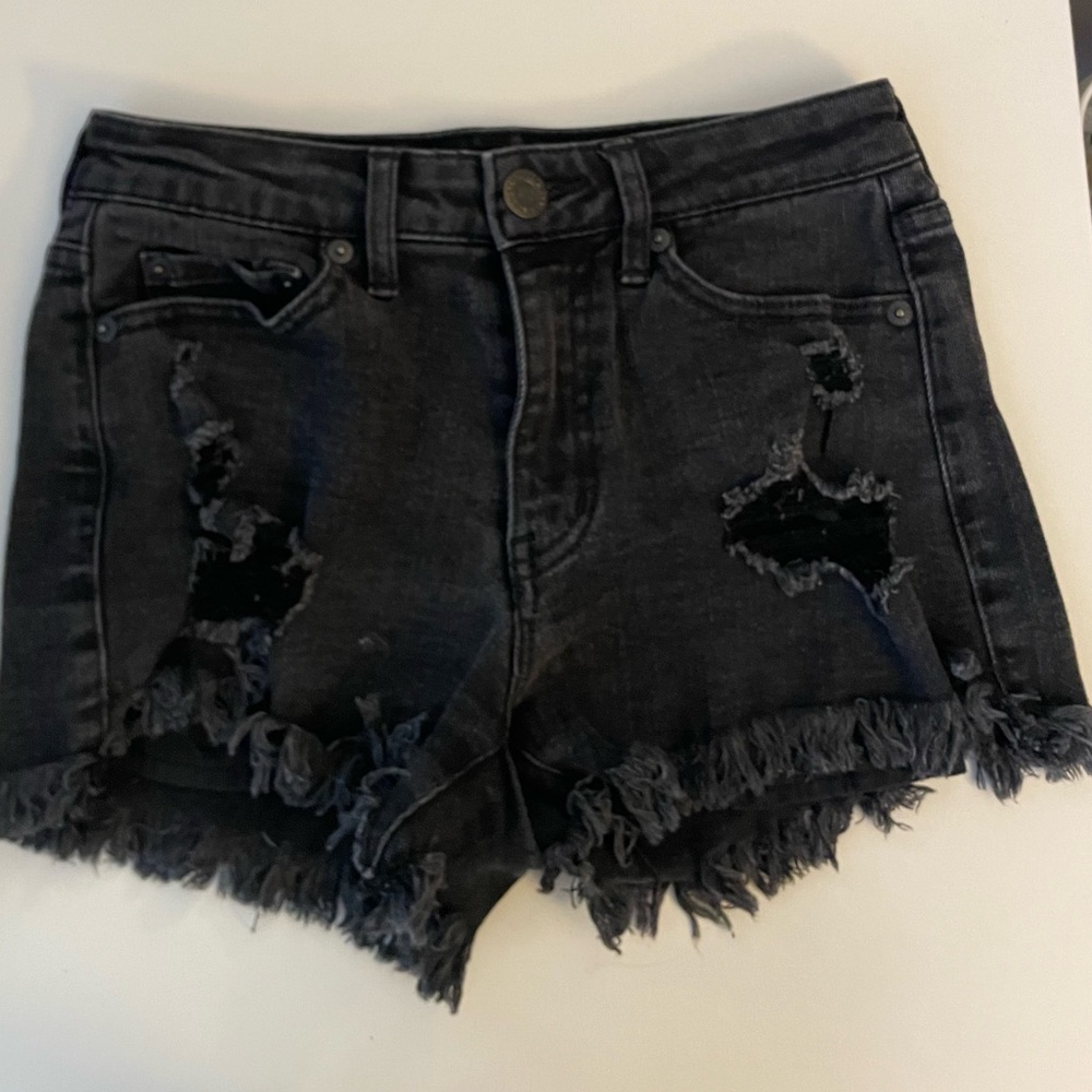 Ripped jean shorts